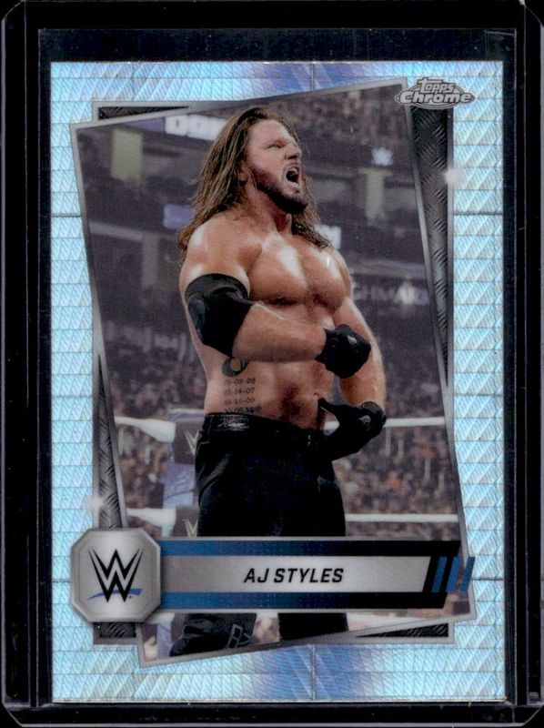 AJ Styles 2025 Topps Chrome WWE #37 Prism Refractor RAW