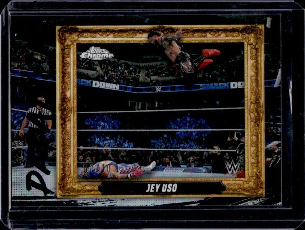 Jey Uso 2025 Topps Chrome WWE #PAR-JUS Paradigm - Black Refractor /10 RAW