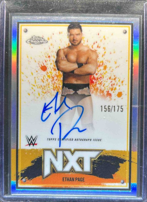 Ethan Page 2025 Topps Chrome WWE #NXT-EPG NXT Chrome Autographs - Refractor /175 RAW