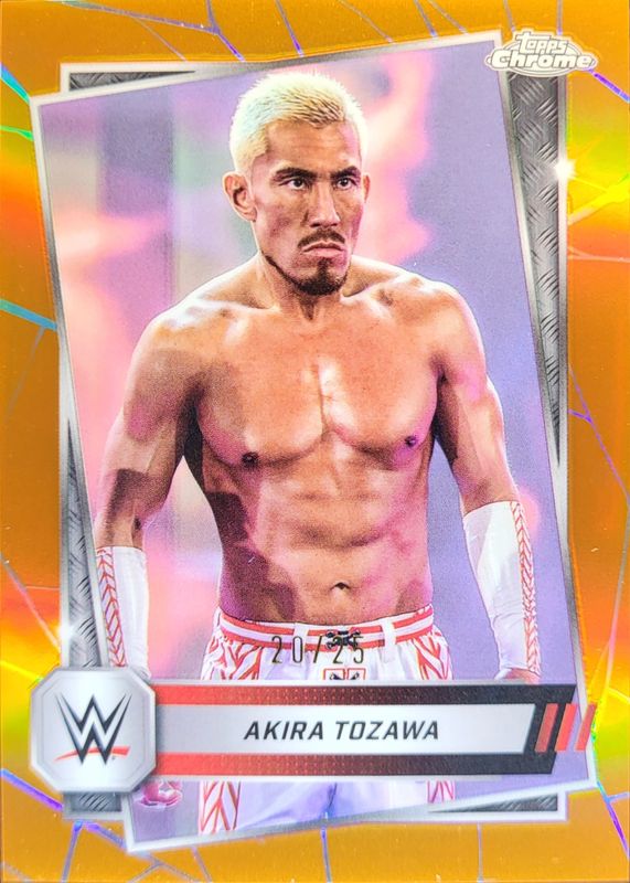 Akira Tozawa 2025 Topps Chrome WWE #71 Orange Refractor /25 RAW