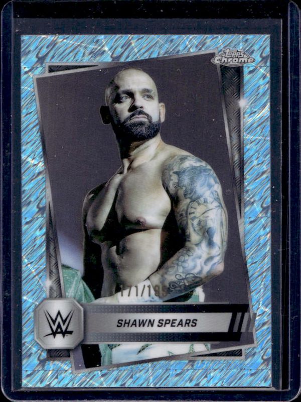 Shawn Spears 2025 Topps Chrome WWE #30 Aqua Shimmer Refractor /199 RAW