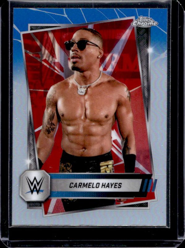 2025 Topps Chrome WWE #165 Red & Blue Refractor