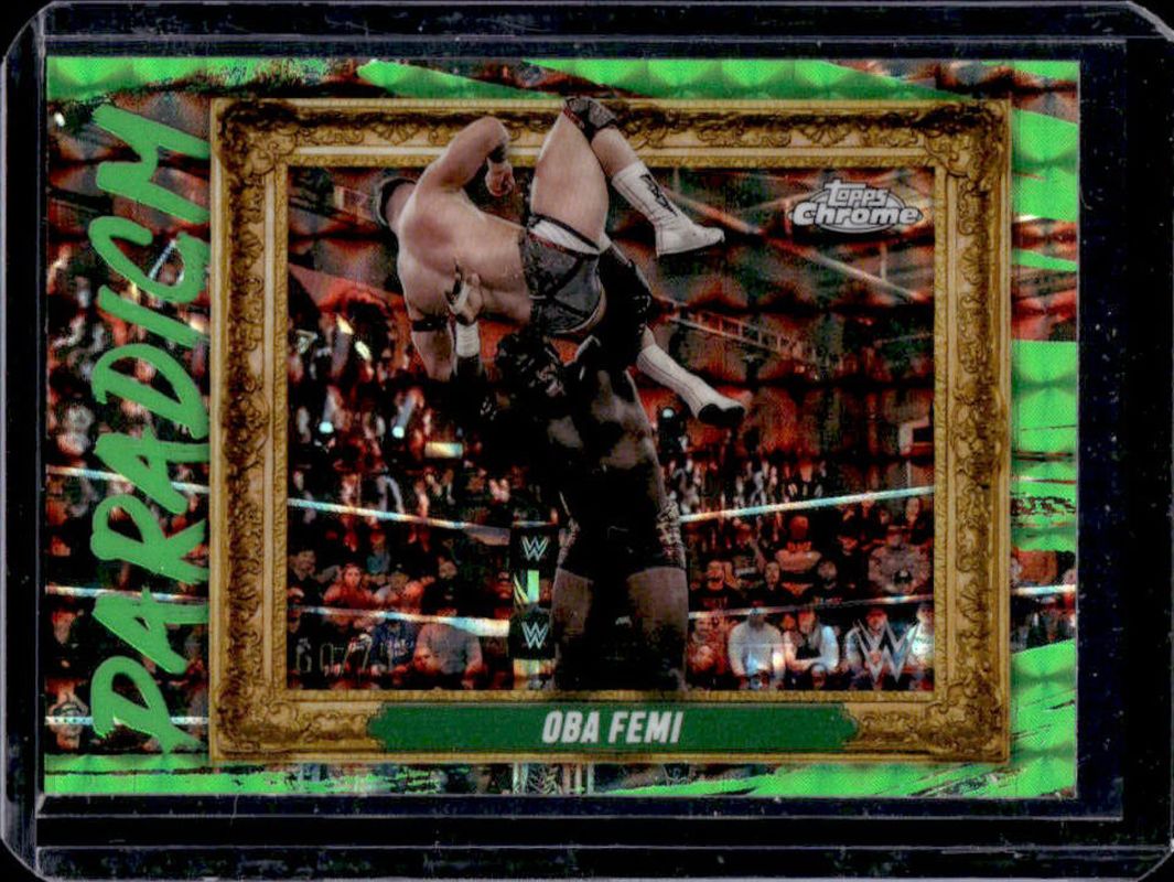 Oba Femi 2025 Topps Chrome WWE #PAR-OFM Paradigm - Neon Green Geometric Refractor /75 RAW