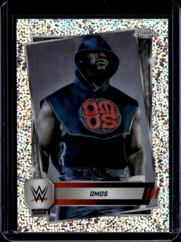 Omos 2025 Topps Chrome WWE #53 Speckle Refractor /249 RAW