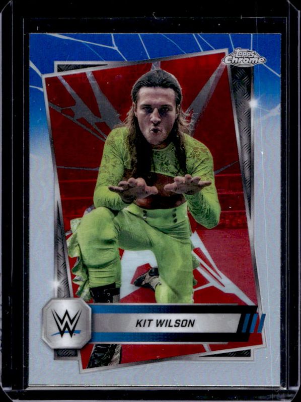 Kit Wilson 2025 Topps Chrome WWE #102 Red & Blue Refractor RAW