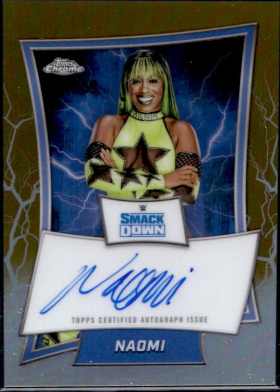 2025 Topps Chrome WWE #BBA-NAO Blue Brand Autographs - Gold Refractor /50
