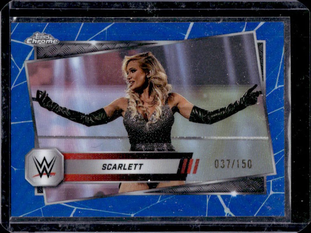 Scarlett 2025 Topps Chrome WWE #101 Blue Refractor /150 RAW