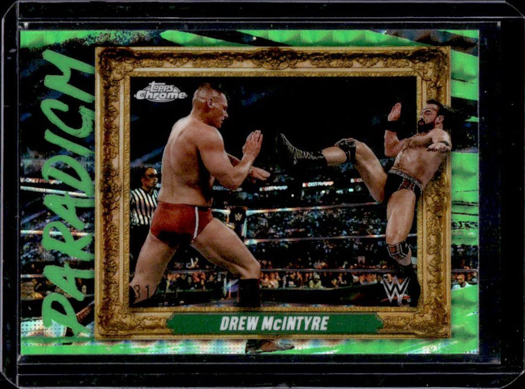 Drew McIntyre 2025 Topps Chrome WWE #PAR-DMI Paradigm - Neon Green Geometric Refractor /75 RAW