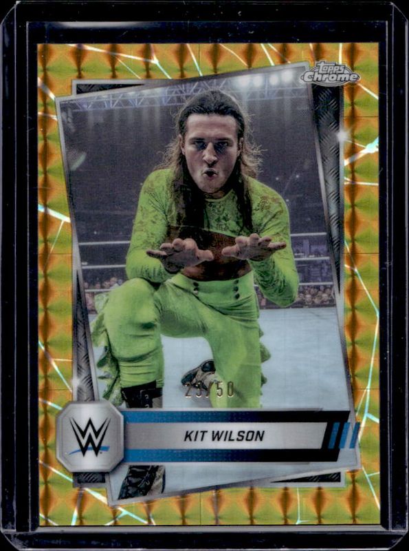 Kit Wilson 2025 Topps Chrome WWE #102 Gold Geometric Refractor /50 RAW