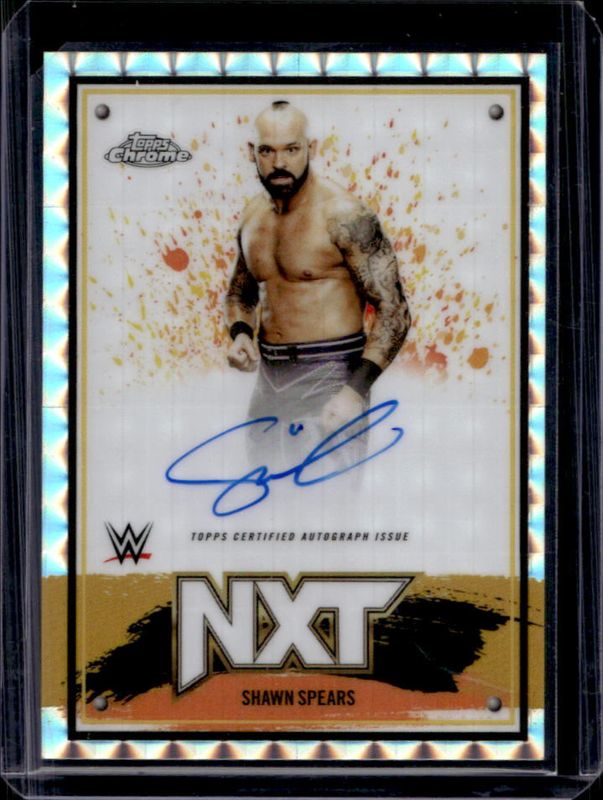 Shawn Spears 2025 Topps Chrome WWE #NXT-SSP NXT Chrome Autographs - Geometric Refractor RAW
