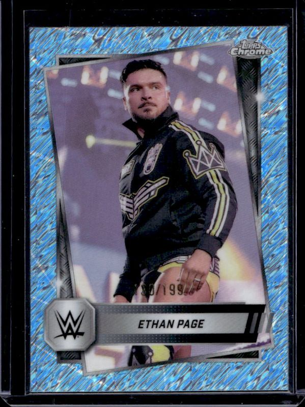 Ethan Page 2025 Topps Chrome WWE #26 Aqua Shimmer Refractor /199 RAW