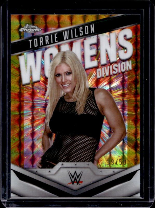 Torrie Wilson 2025 Topps Chrome WWE #WD-TOR Women's Division - Gold Geometric Refractor /50 RAW
