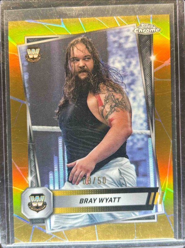Bray Wyatt 2025 Topps Chrome WWE #126 Gold Refractor /50 RAW