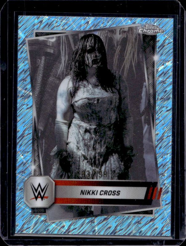 Nikki Cross 2025 Topps Chrome WWE #75 Aqua Shimmer Refractor /199 RAW