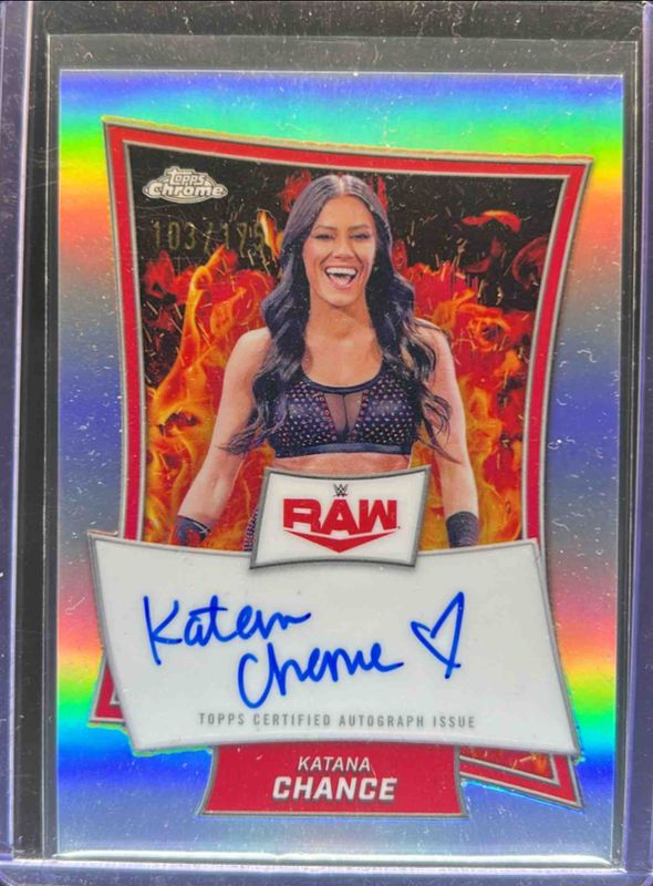 Katana Chance 2025 Topps Chrome WWE #RBA-KAA Red Brand Autographs - Refractor RAW
