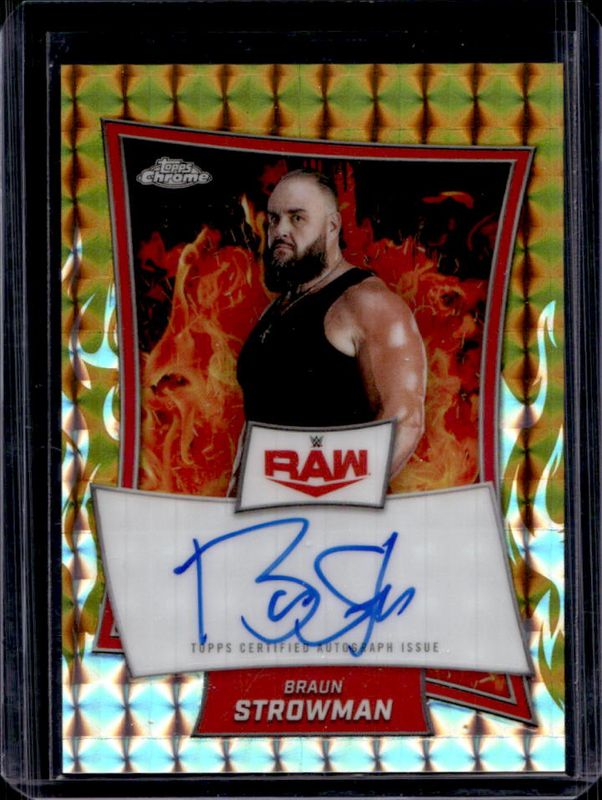 2025 Topps Chrome WWE #RBA-BRA Red Brand Autographs - Gold Geometric Refractor /50