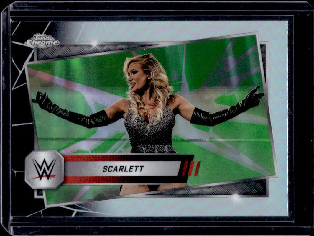 Scarlett 2025 Topps Chrome WWE #101 Neon Green & Black Refractor RAW