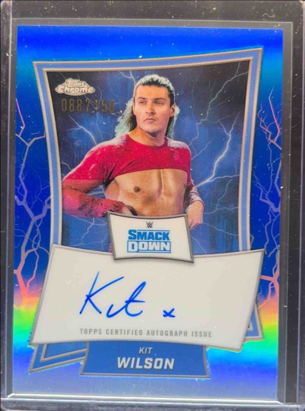 Kit Wilson 2025 Topps Chrome WWE #BBA-KIT Blue Brand Autographs - Blue Refractor /150 RAW