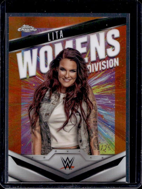 2025 Topps Chrome WWE #WD-LIT Women's Division - Orange Refractor /25