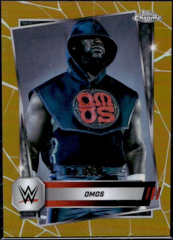 Omos 2025 Topps Chrome WWE #53 Gold Refractor /50 RAW