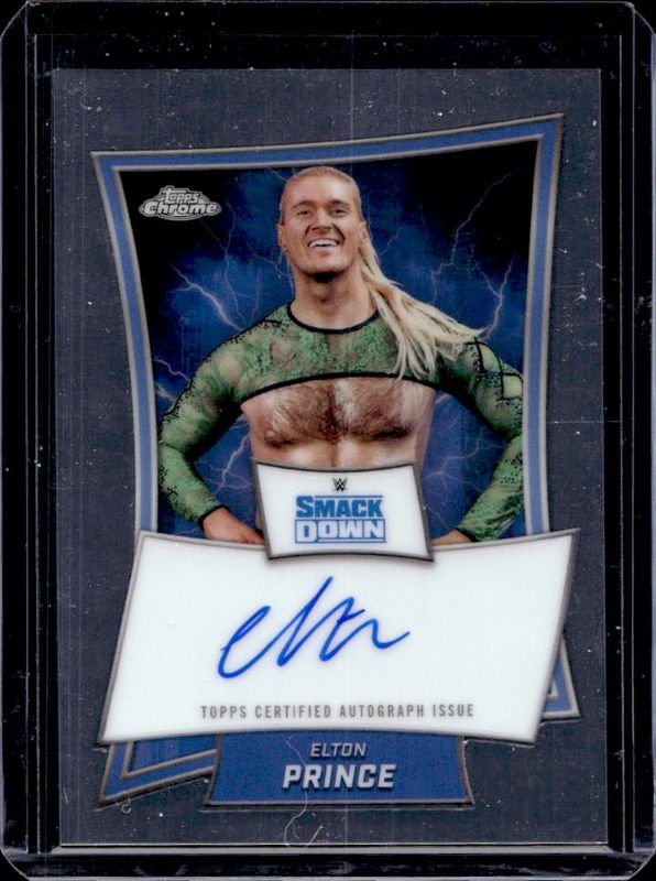 Elton Prince 2025 Topps Chrome WWE #BBA-ELT Blue Brand Autographs RAW