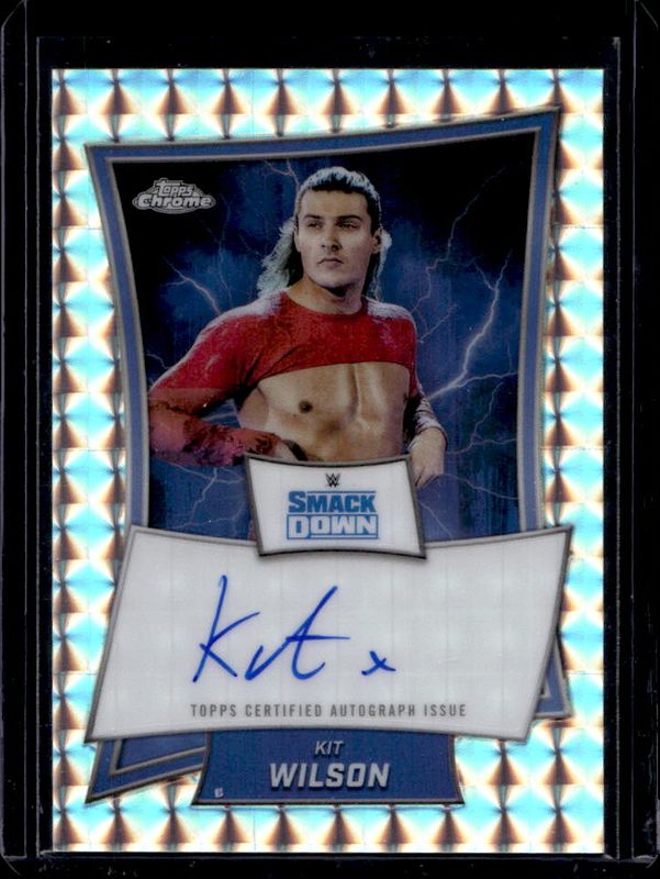 Kit Wilson 2025 Topps Chrome WWE #BBA-KIT Blue Brand Autographs - Geometric Refractor RAW