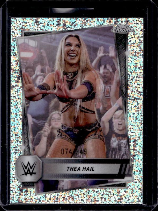 Thea Hail 2025 Topps Chrome WWE #81 Speckle Refractor /249 RAW