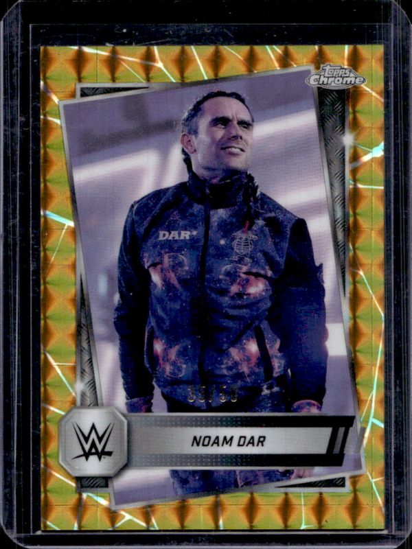 Noam Dar 2025 Topps Chrome WWE #142 Gold Geometric Refractor /50 RAW