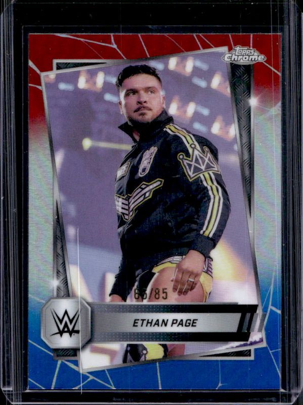 Ethan Page 2025 Topps Chrome WWE #26 Red White Blue Refractor RAW