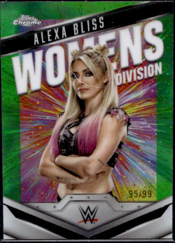 Alexa Bliss 2025 Topps Chrome WWE #WD-ALE Women's Division - Neon Green Refractor /99 RAW