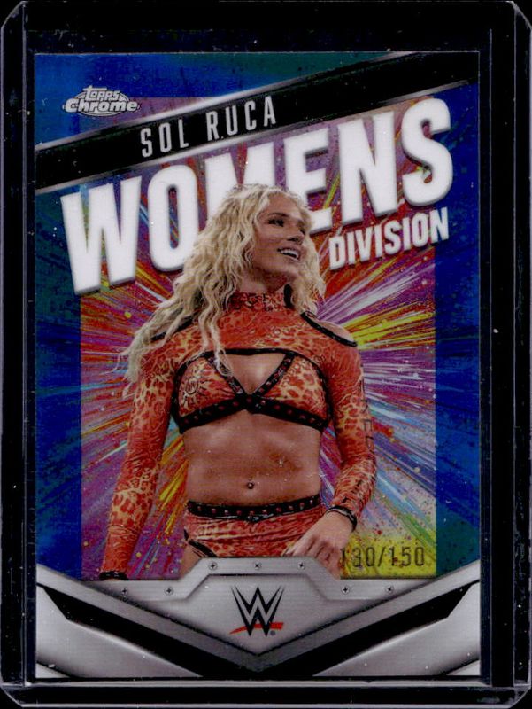 Sol Ruca 2025 Topps Chrome WWE #WD-SOL Women's Division - Blue Refractor /150 RAW