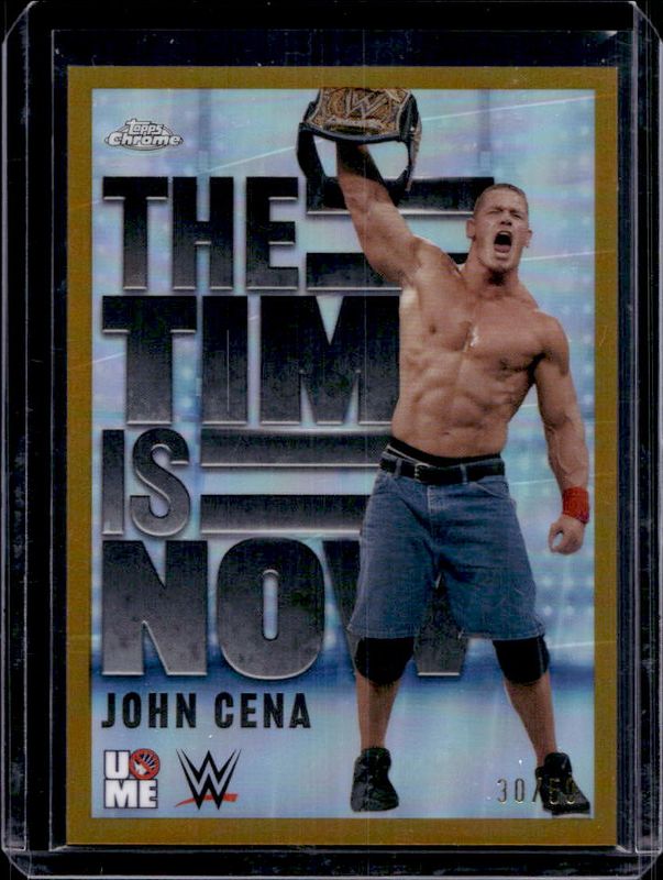 John Cena 2025 Topps Chrome WWE #TIN-10 The Time Is Now - Gold Refractor /50 RAW