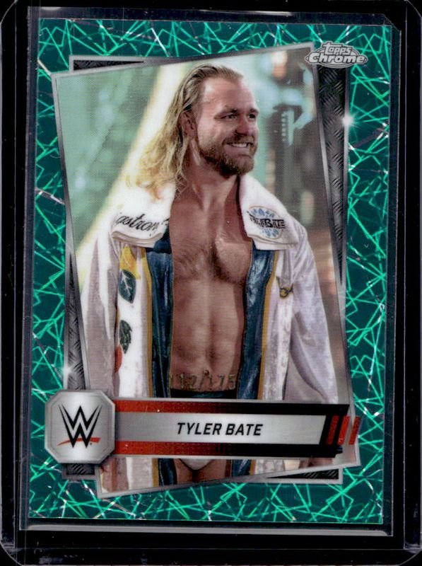 Tyler Bate 2025 Topps Chrome WWE #157 Teal Lazer Refractor /175 RAW