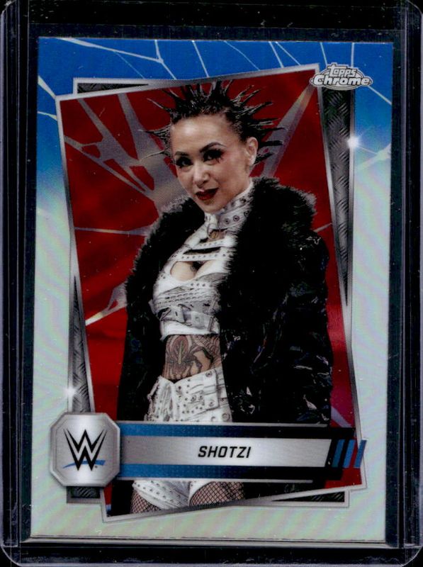 2025 Topps Chrome WWE #33 Red & Blue Refractor