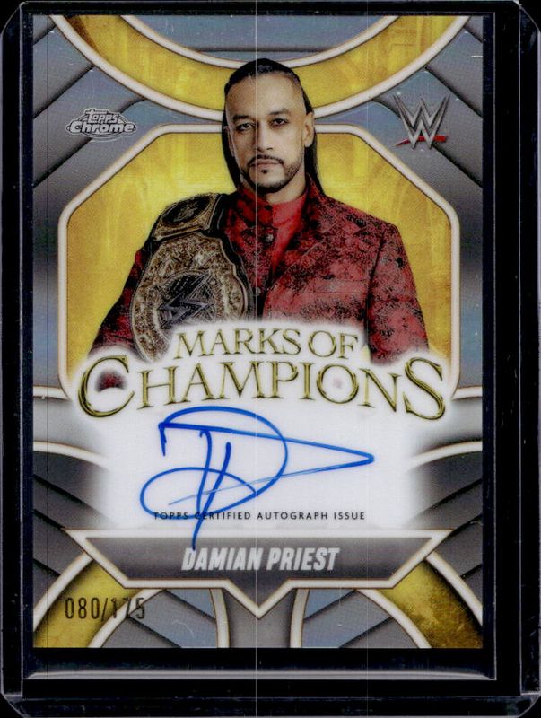 Damian Priest 2025 Topps Chrome WWE #MOC-DP Marks of Champions Autographs - Refractor /175 RAW