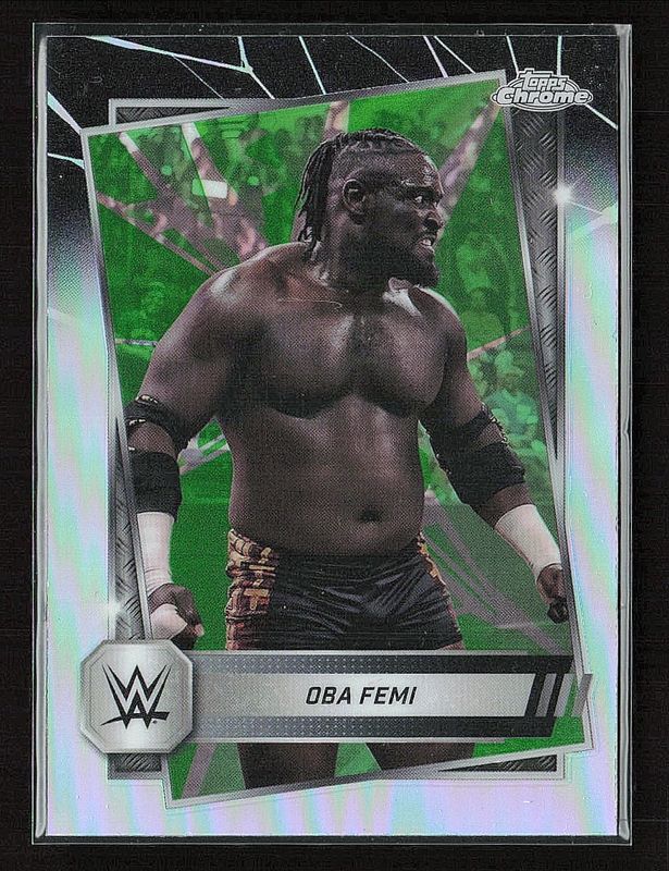 Oba Femi 2025 Topps Chrome WWE #113 Neon Green & Black Refractor RAW