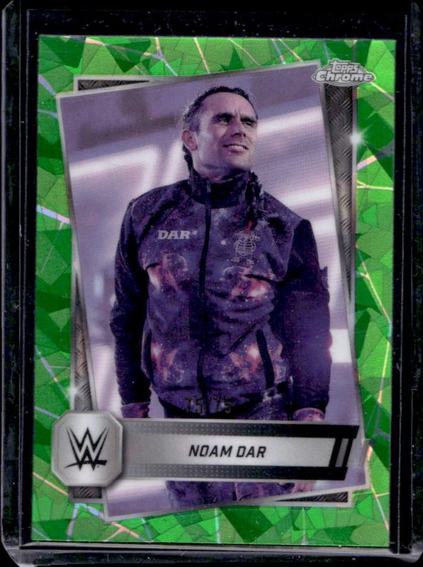 Noam Dar 2025 Topps Chrome WWE #142 Neon Green Geometric Refractor /75 RAW