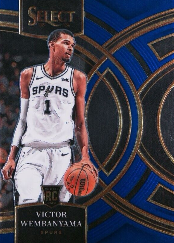 美品 Topps2023 WEMBAYAMA ウェンバンヤマ RC ミニパラレル Victor Wembanyama 2023 Select #121 Premier Level Blue Retail