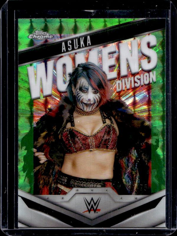 Asuka 2025 Topps Chrome WWE #WD-ASU Women's Division - Neon Green Geometric Refractor /75 RAW