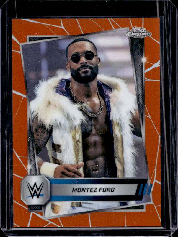 Montez Ford 2025 Topps Chrome WWE #185 Orange Refractor /25 RAW