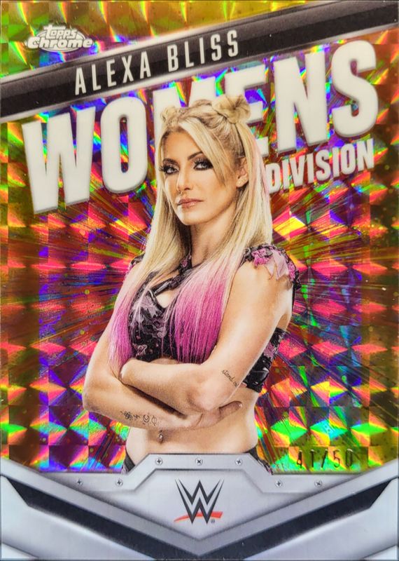 Alexa Bliss 2025 Topps Chrome WWE #WD-ALE Women's Division - Gold Geometric Refractor /50 RAW