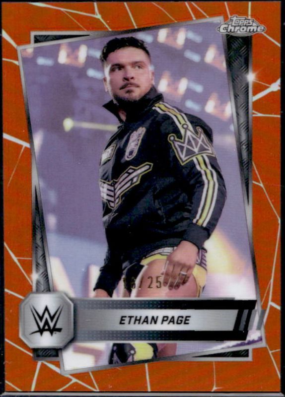 Ethan Page 2025 Topps Chrome WWE #26 Orange Refractor /25 RAW