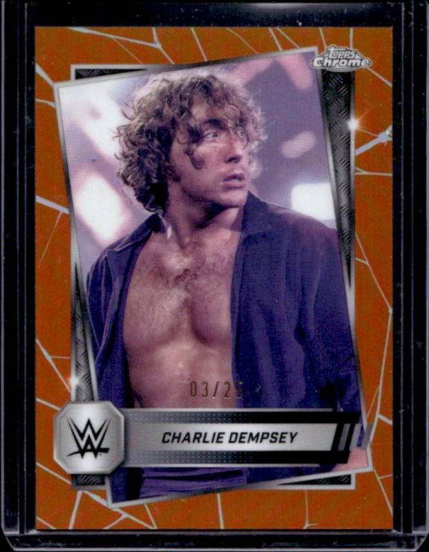 Charlie Dempsey 2025 Topps Chrome WWE #200 Orange Refractor /25 RAW
