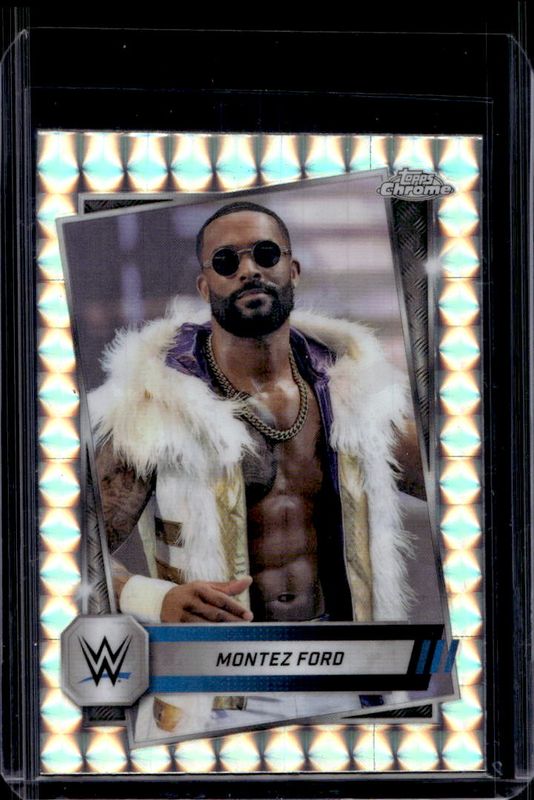 Montez Ford 2025 Topps Chrome WWE #185 Geometric Refractor RAW