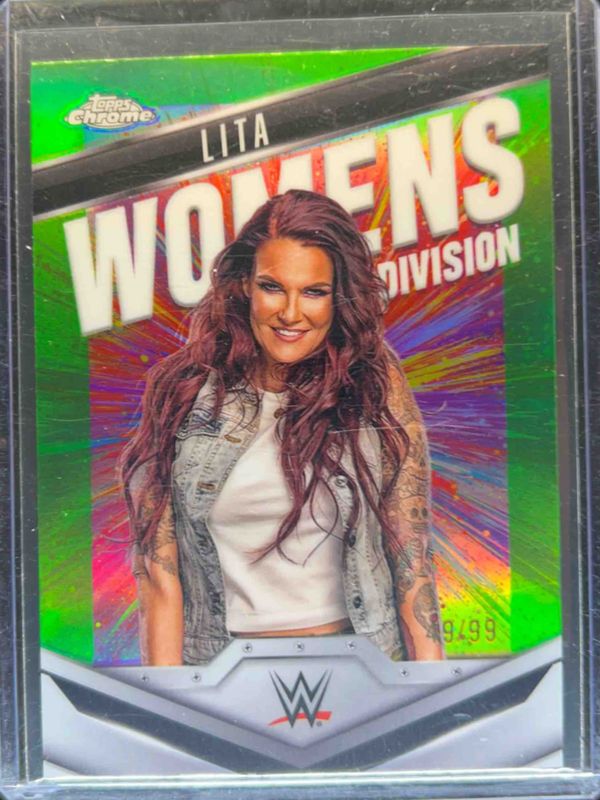 2025 Topps Chrome WWE #WD-LIT Women's Division - Neon Green Refractor /99