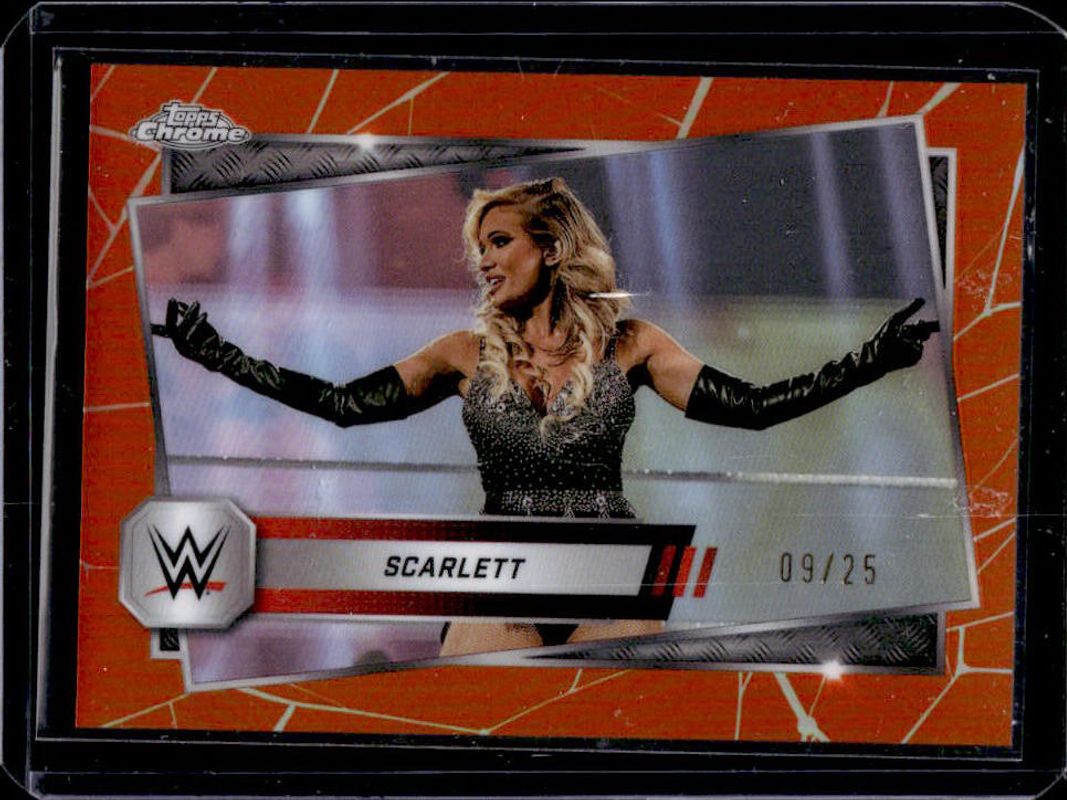 Scarlett 2025 Topps Chrome WWE #101 Orange Refractor /25 RAW