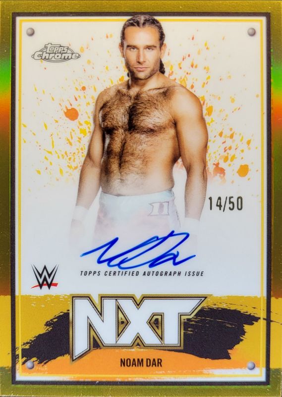 Noam Dar 2025 Topps Chrome WWE #NXT-DAR NXT Chrome Autographs - Gold Refractor /50 RAW
