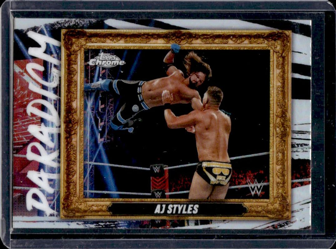 AJ Styles 2025 Topps Chrome WWE #PAR-AJS Paradigm - Refractor RAW