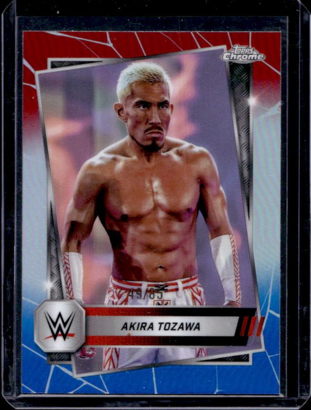 Akira Tozawa 2025 Topps Chrome WWE #71 Red White Blue Refractor RAW