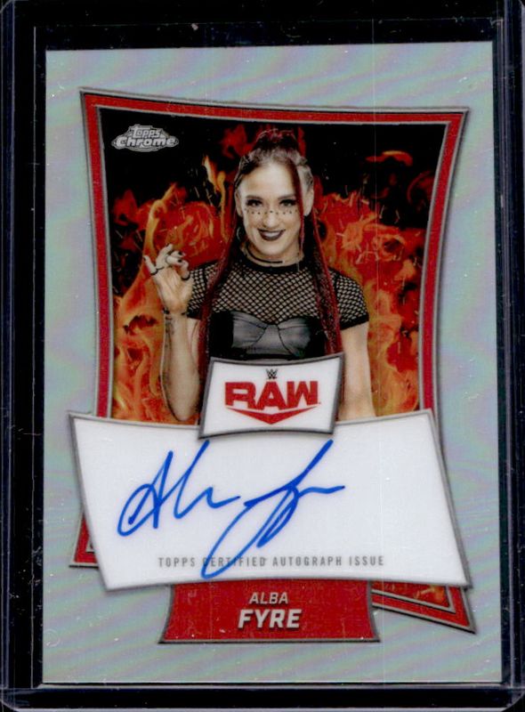 Alba Fyre 2025 Topps Chrome WWE #RBA-ALB Red Brand Autographs - Refractor RAW